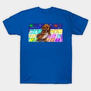 Cavapoo Cavoodle puppy laughing and disco dancing- cute cavalier king charles spaniel T-Shirt